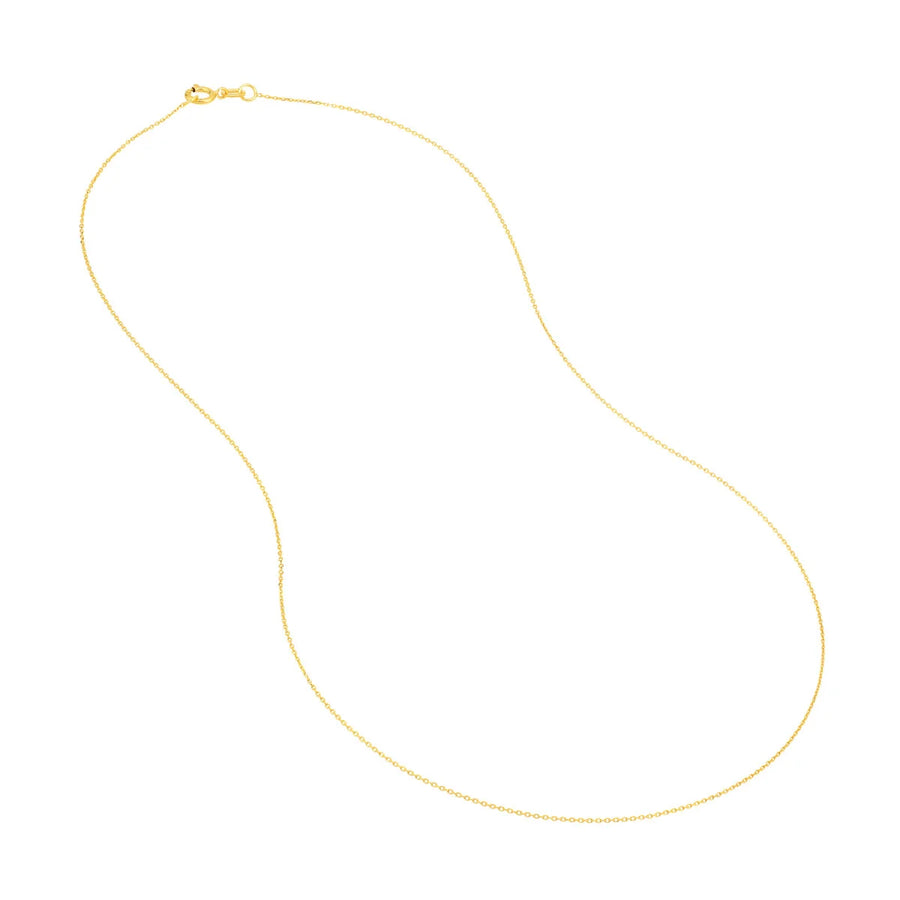 14k yellow gold cable chain necklace with spring ring clasp