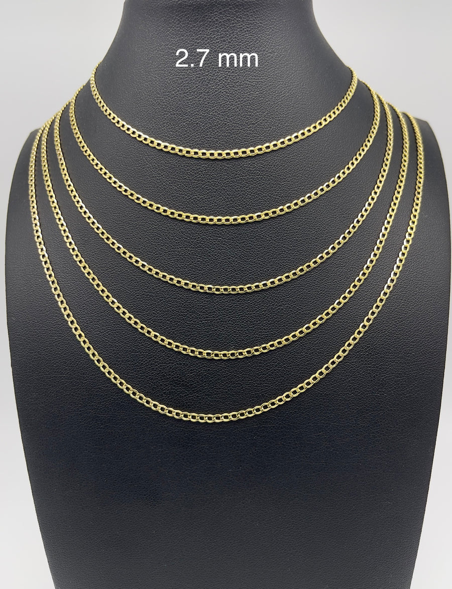 2.7mm solid gold necklace