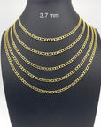 3.7mm real gold necklace