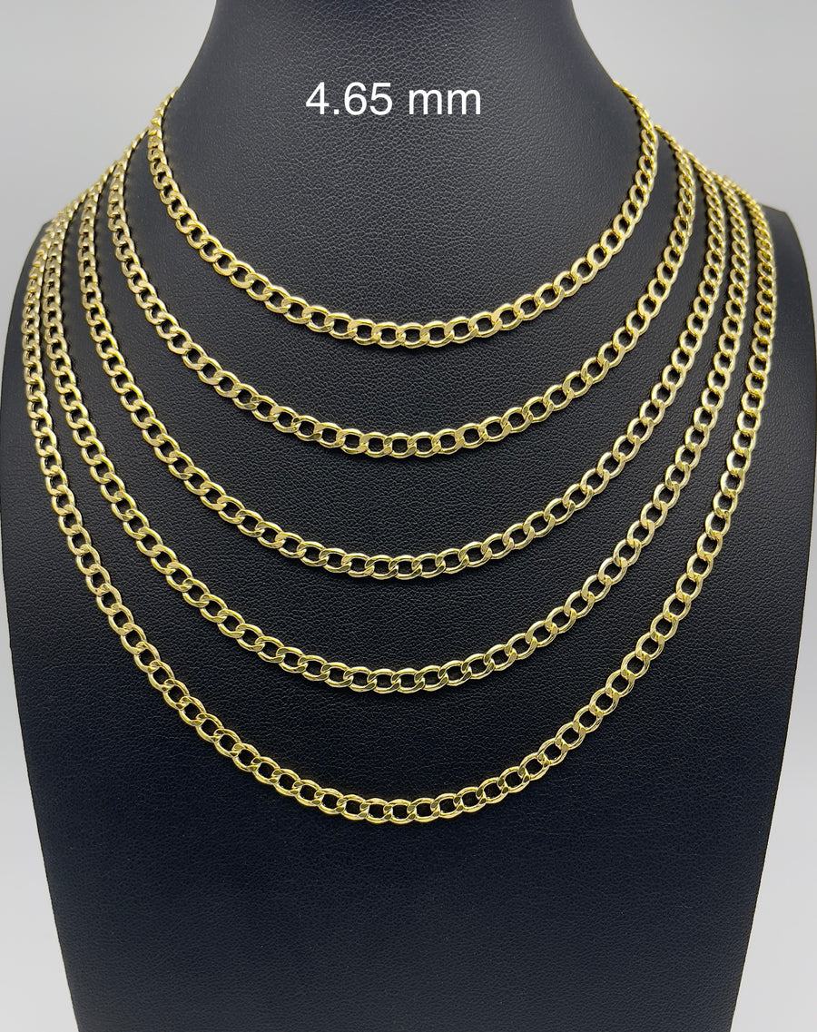 4.65mm real gold link chain necklace 