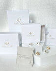  jewelry boxes with Jewelheart California branding, alongside a small branded pouch.