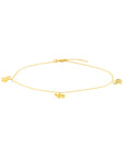 Real 14K Solid Gold Good Luck Elephant Charm Anklet