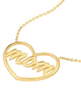 gold mom heart necklace