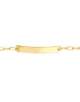 Real 14K Solid Gold Paper Clip Anklet with ID Bar