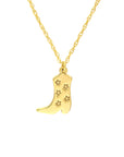 cowboy boot necklace gold