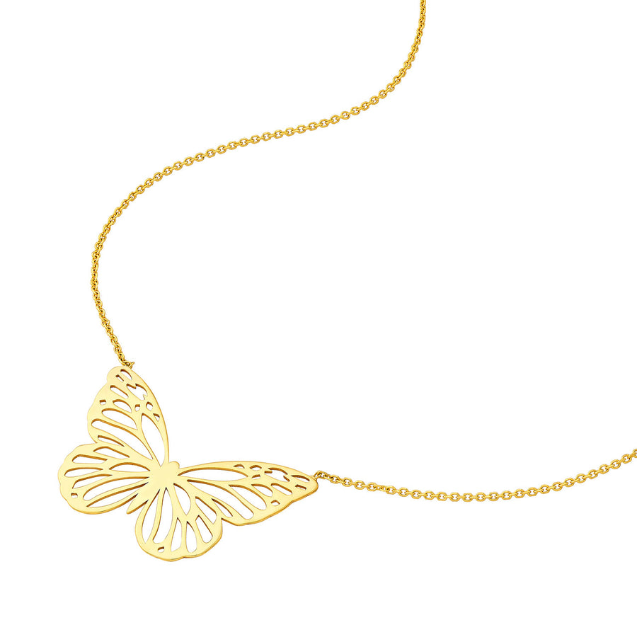 gold butterfly pendant necklace