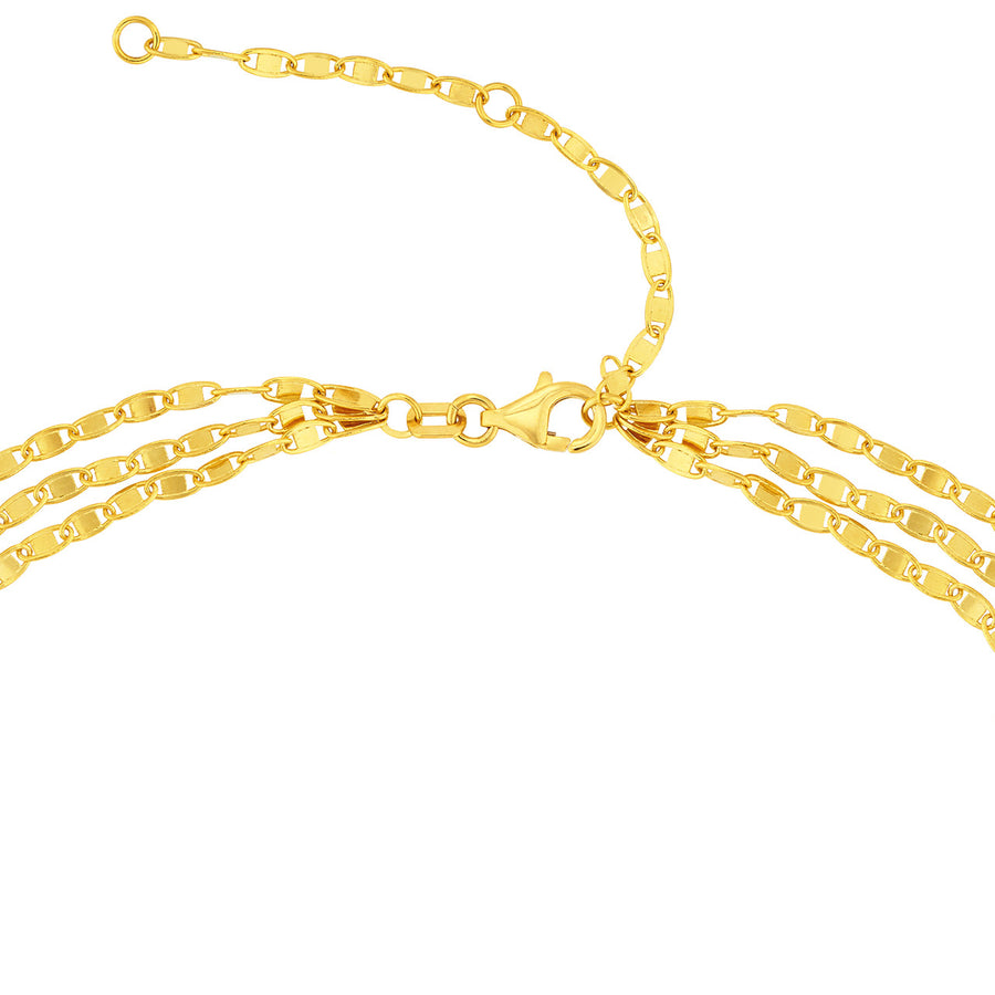 Real 14K Solid Gold Mirror Chain Anklet