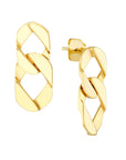 Real 14K Solid Gold Cuban Chain Link Earrings