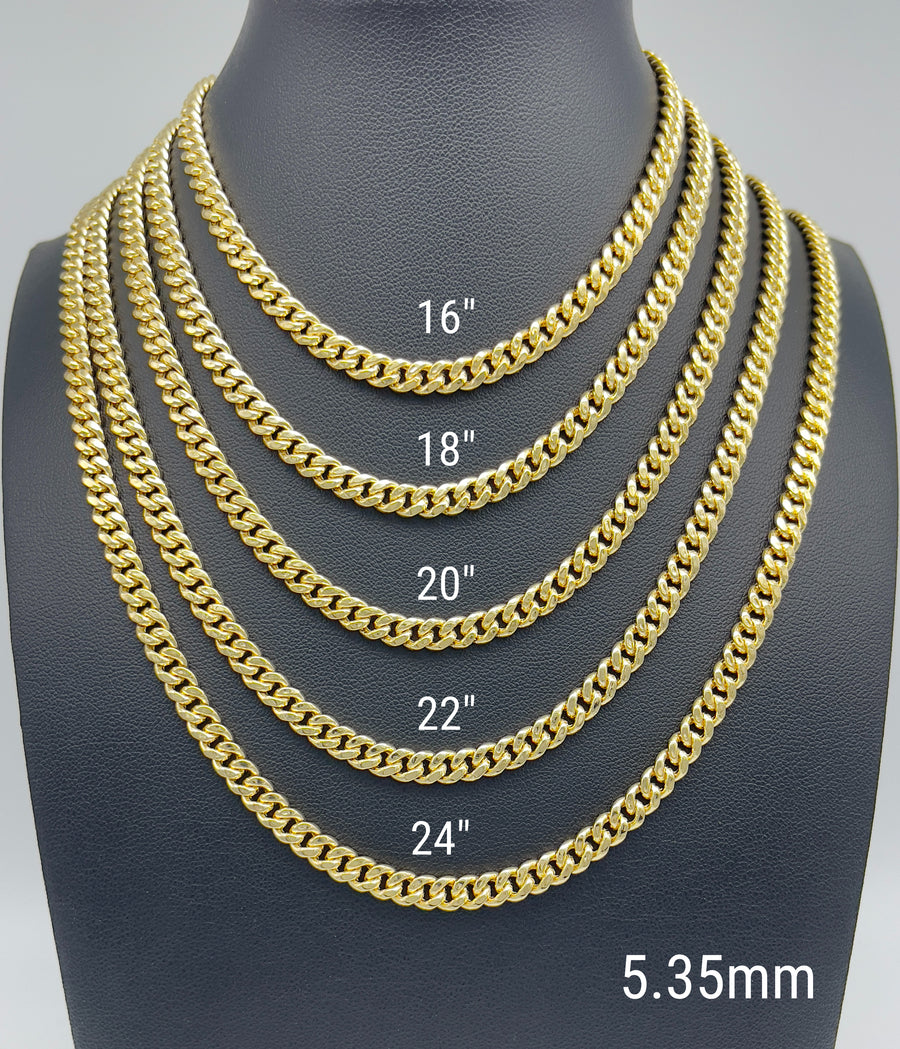14k solid gold cuban link chain 24 inch 