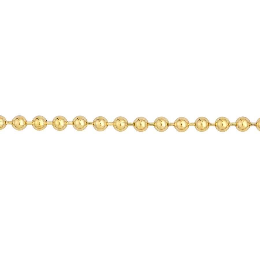 Solid 14K Real Gold Ball Bead Chain Bracelet