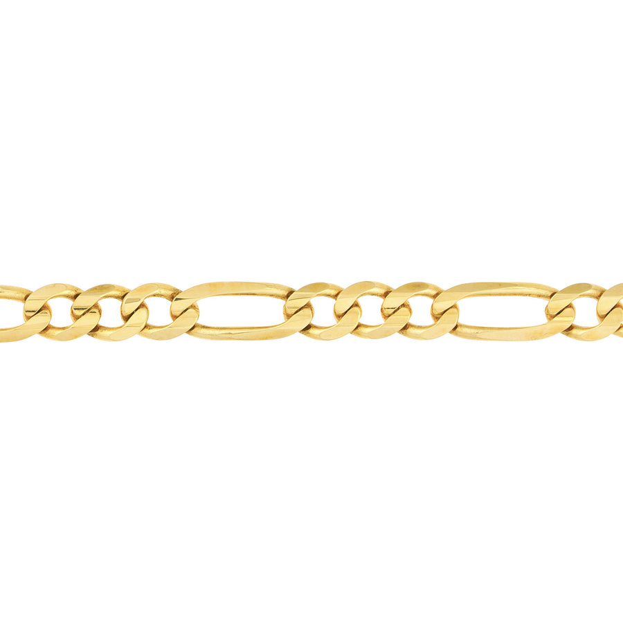 Real 14K Solid Gold Concave Figaro Chain  Bracelet