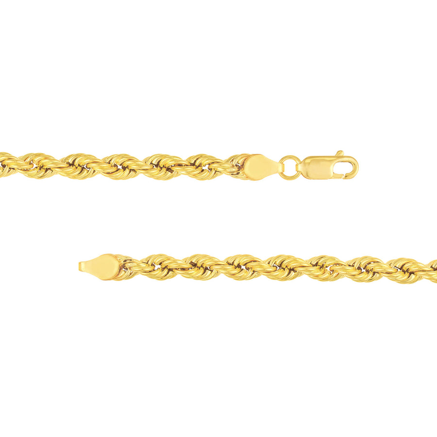 14K Real Gold Twisted Rope Chain Bracelet