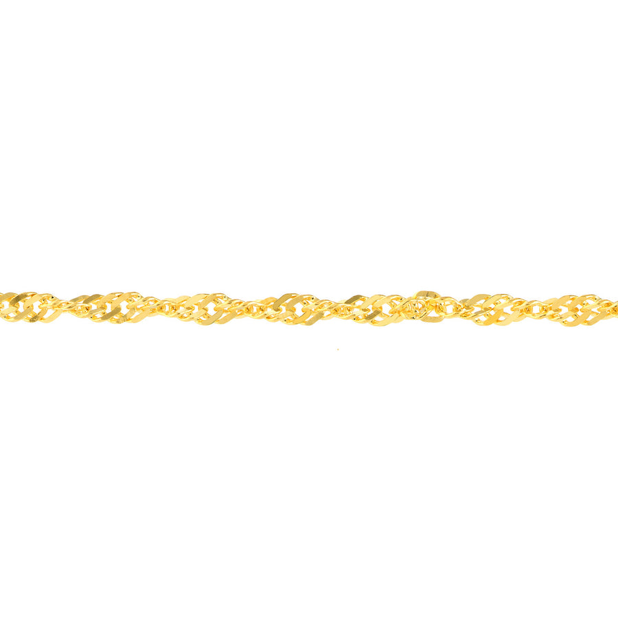 Real 14K Solid Gold Singapore Chain Anklet