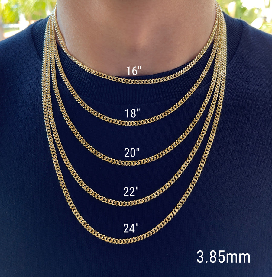 Buy 14K Real Gold Miami Cuban Link Chain Necklace for Men Women