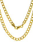 14K Real Gold Open Cuban Curb Link Chain Necklace