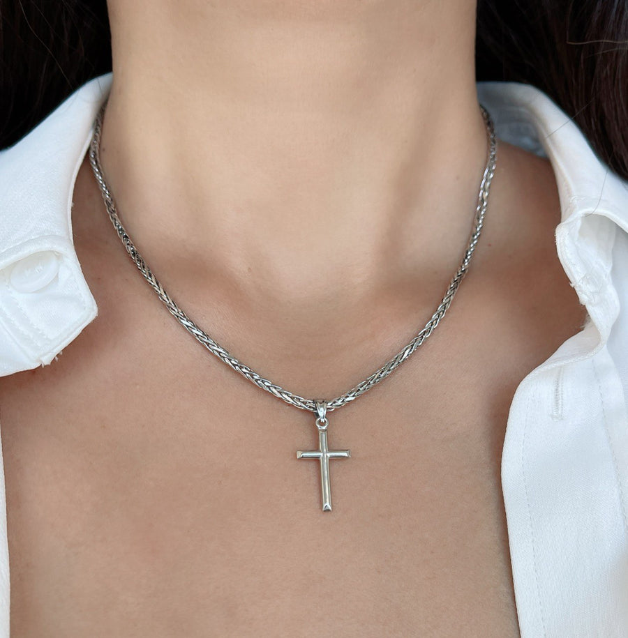 14K Real Gold Simple Cross Pendant