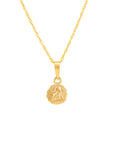 Solid Gold Guardian Angel Pendant with Delicate Rope Chain