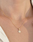 10K 14K Gold Angel Medal Necklace with Twisted Rope Chain