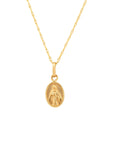 Virgin Mary La Milagrosa Solid Gold Pendant Necklace Catholic Jewelry
