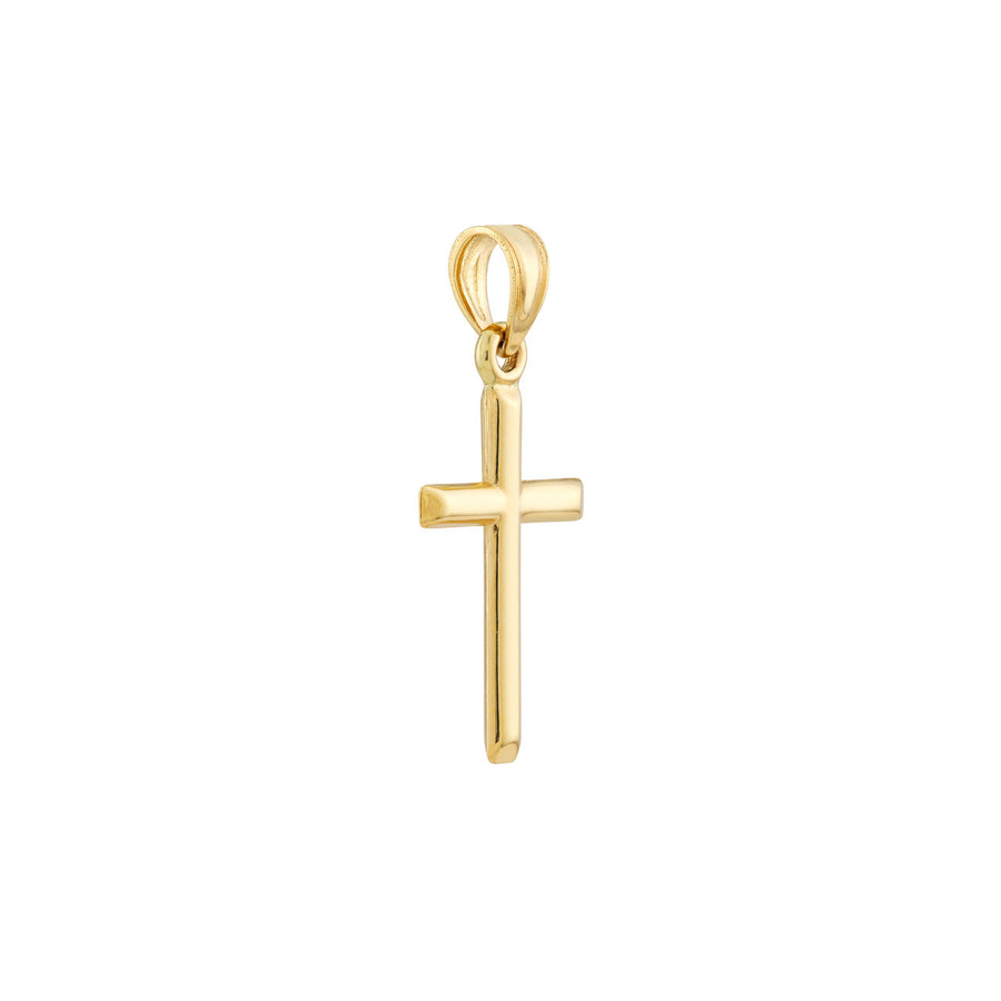 14K Real Gold Simple Cross Pendant