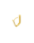 Solid 14K Real Gold Rectangle Hoop Earrings
