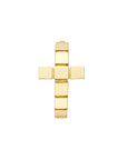 Real 14K Solid Gold Segmented Cross Huggie Hoop Earrings
