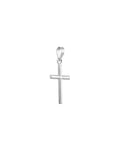 10K or 14K white gold classic cross pendant displayed on a clean white background.
