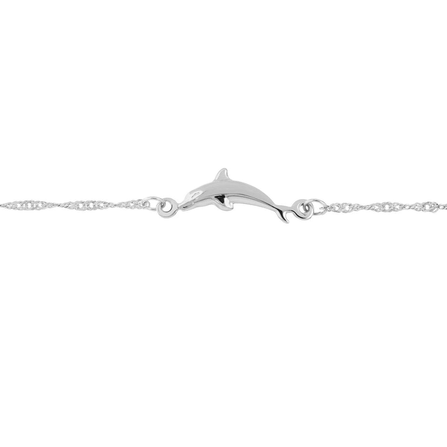 Solid Gold Dolphin Charm Anklet Perfect Summer Jewelry