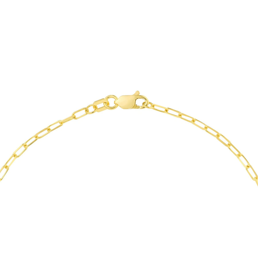 Real 14K Yellow Gold Sideways Cross Foot Bracelet with Lobster Clasp