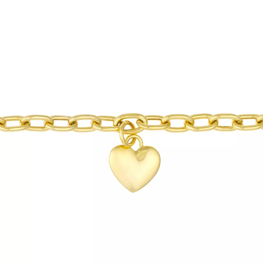 14k gold heart bracelet