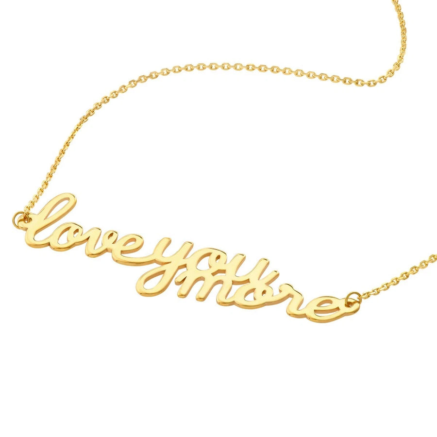 dainty love script necklace