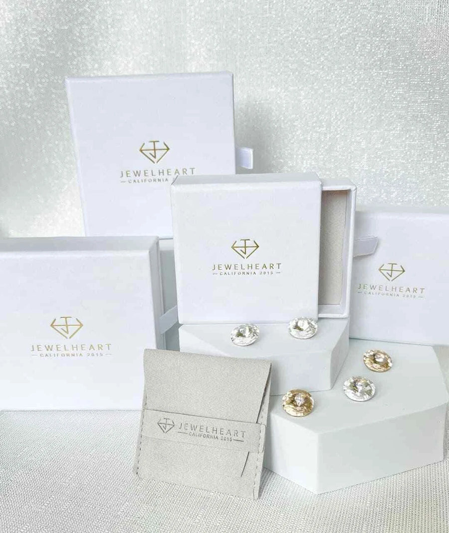gift box with delicate 14K gold earrings inside
