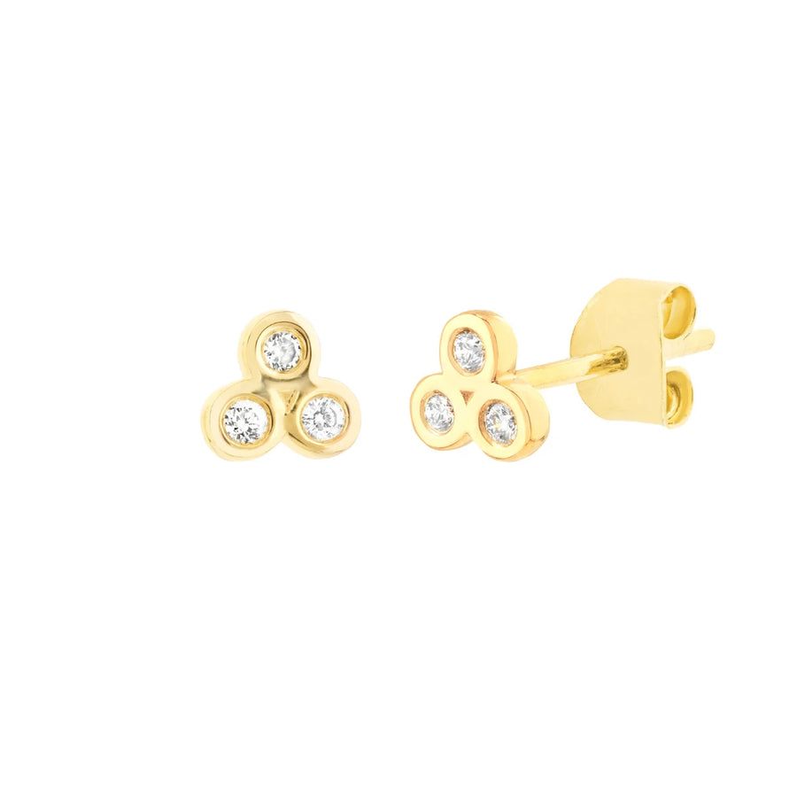 yellow gold stud earrings