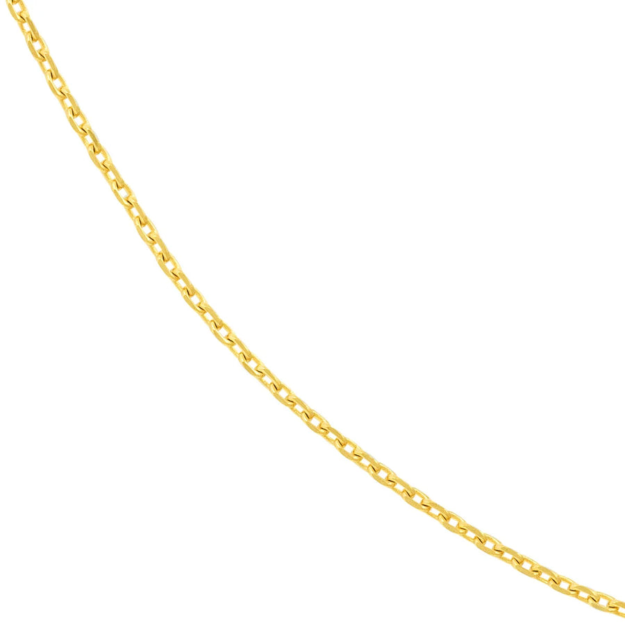 Dainty cable link chain in solid gold, perfect for everyday wear