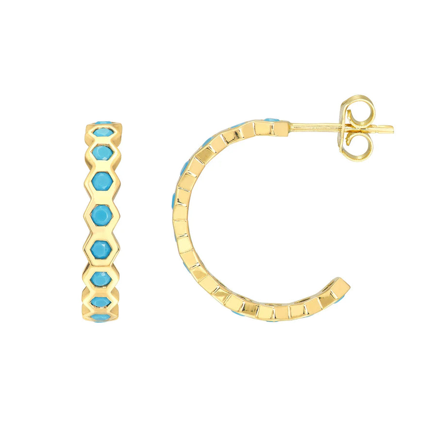 turquoise gold earrings