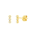 14k gold bar earrings