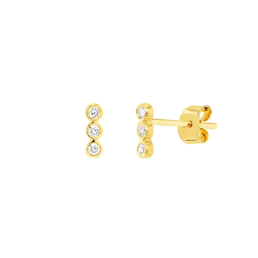 14k gold bar earrings