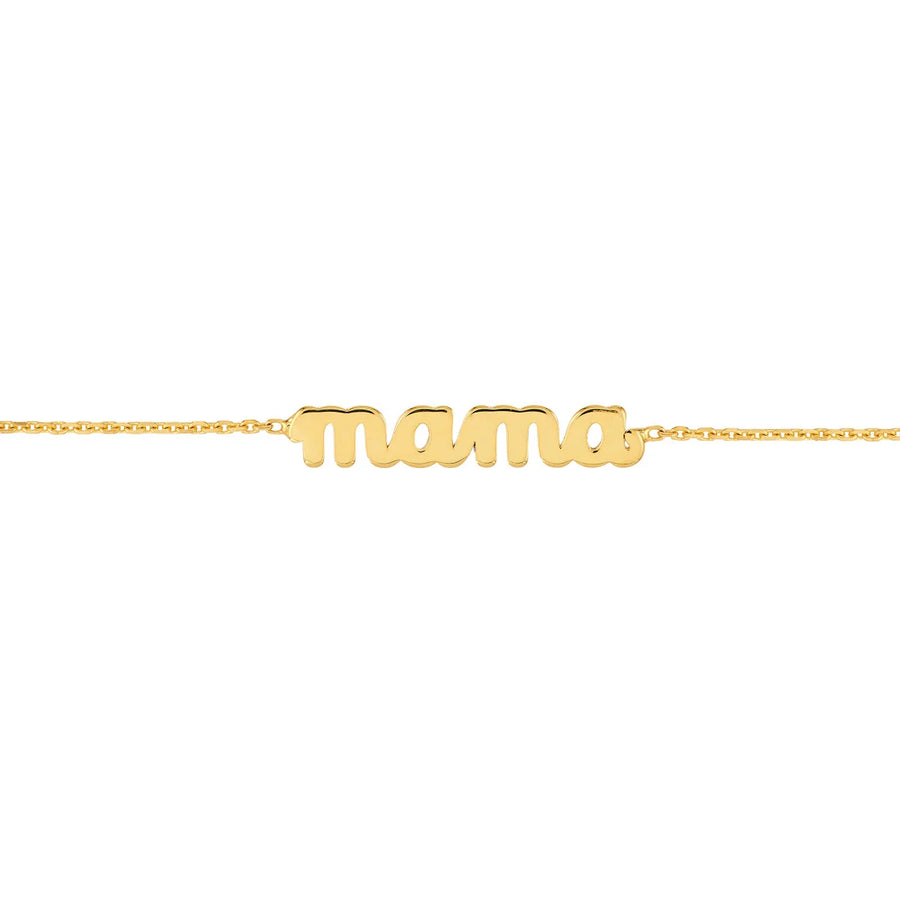 solid gold mama bracelet