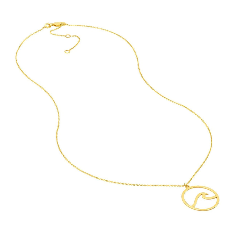 14k gold wave necklace