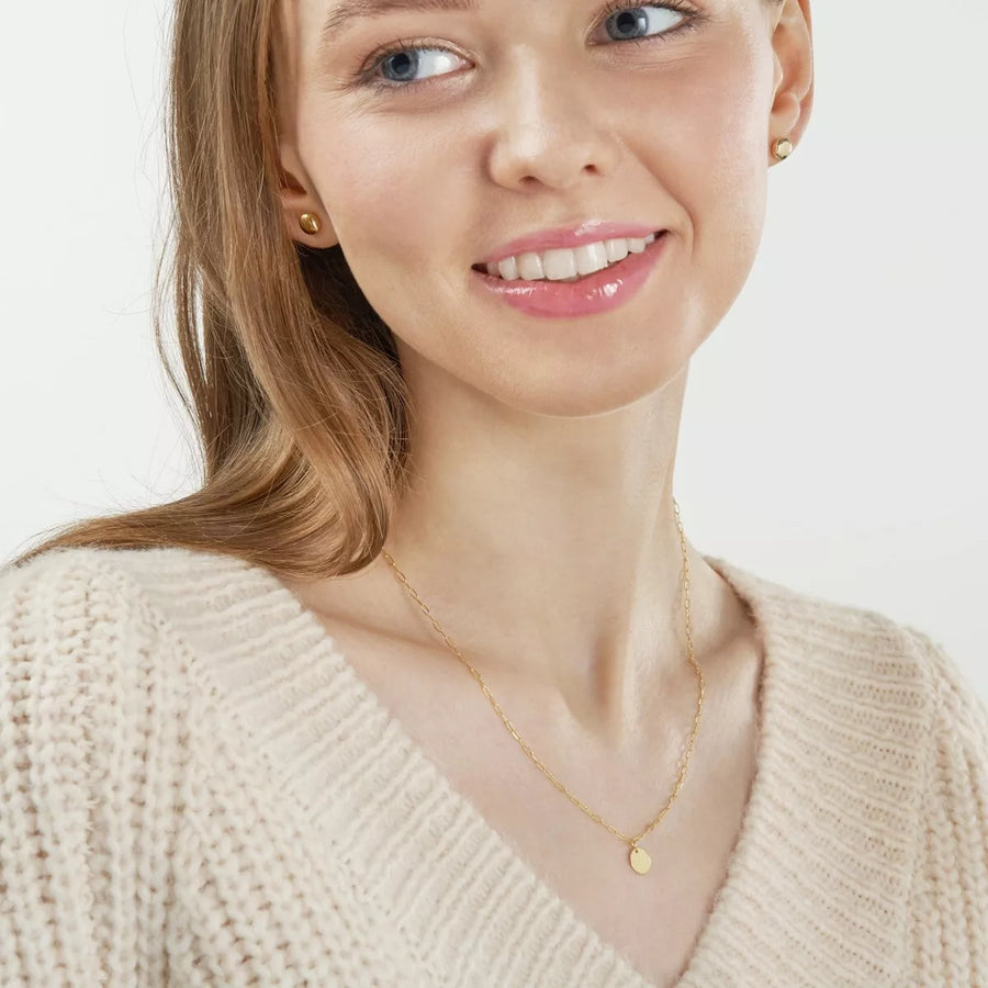 14k gold disc pendant necklace
