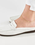 14K Solid Yellow Gold Cross Anklet Paperclip Chain