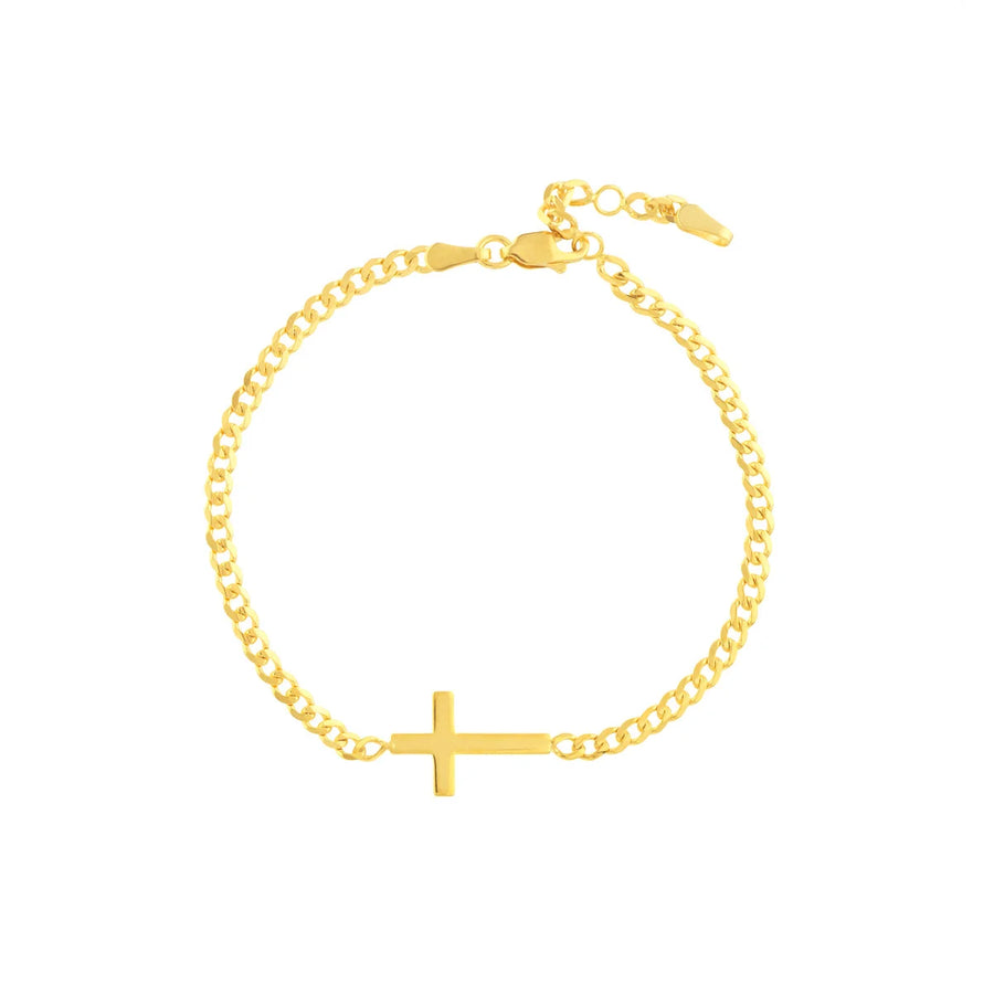 14k gold cross bracelet