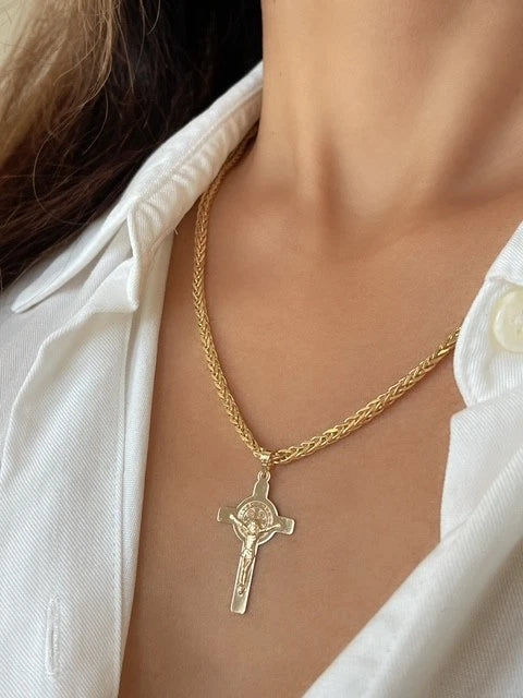 Two-Sided Saint Benedict Pendant Men Women