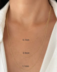 14K Solid Gold Curb Chain Necklace for Women