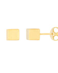 gold square stud earrings