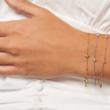 solid gold star bracelet