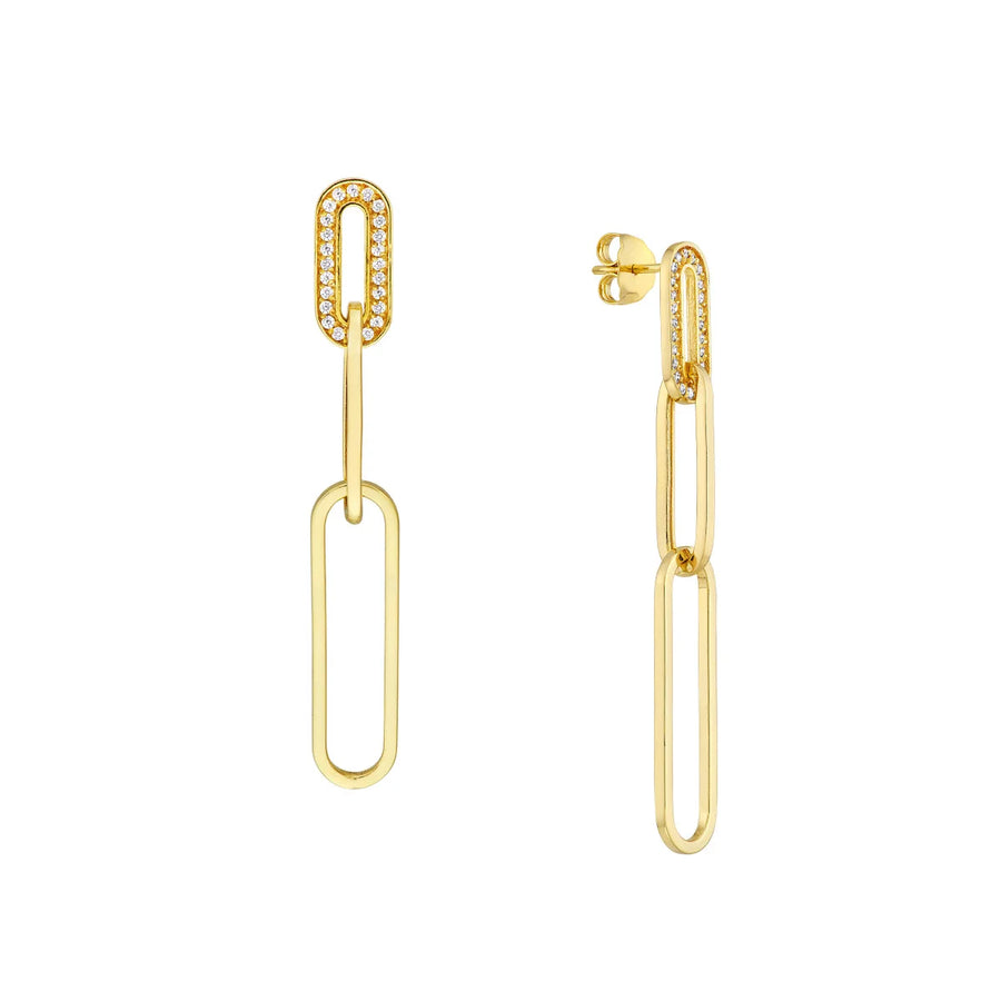14k gold paperclip earrings