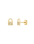 padlock gold earrings