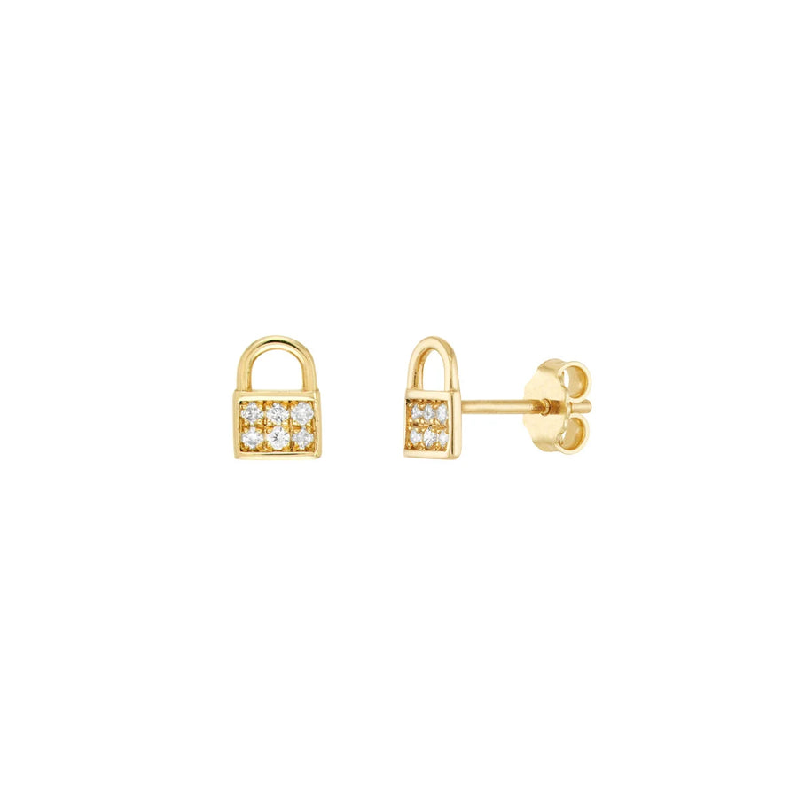 padlock gold earrings