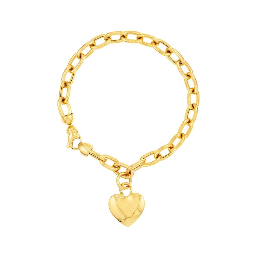 large gold heart bracelet